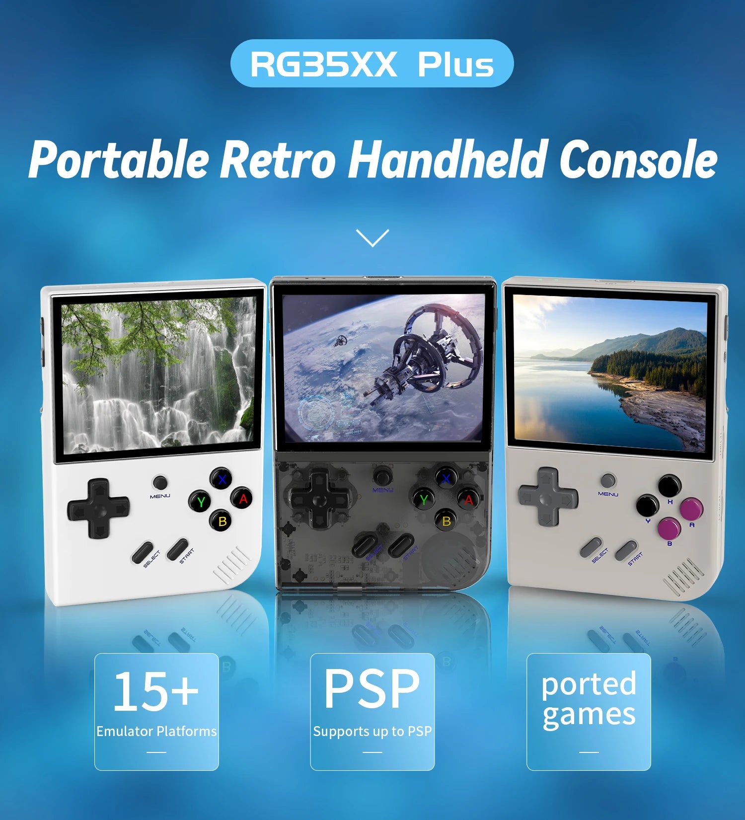 "RG35XX Plus: Retro Portable Handheld Game Console with HDMI Output and 3.5'' IPS Screen"