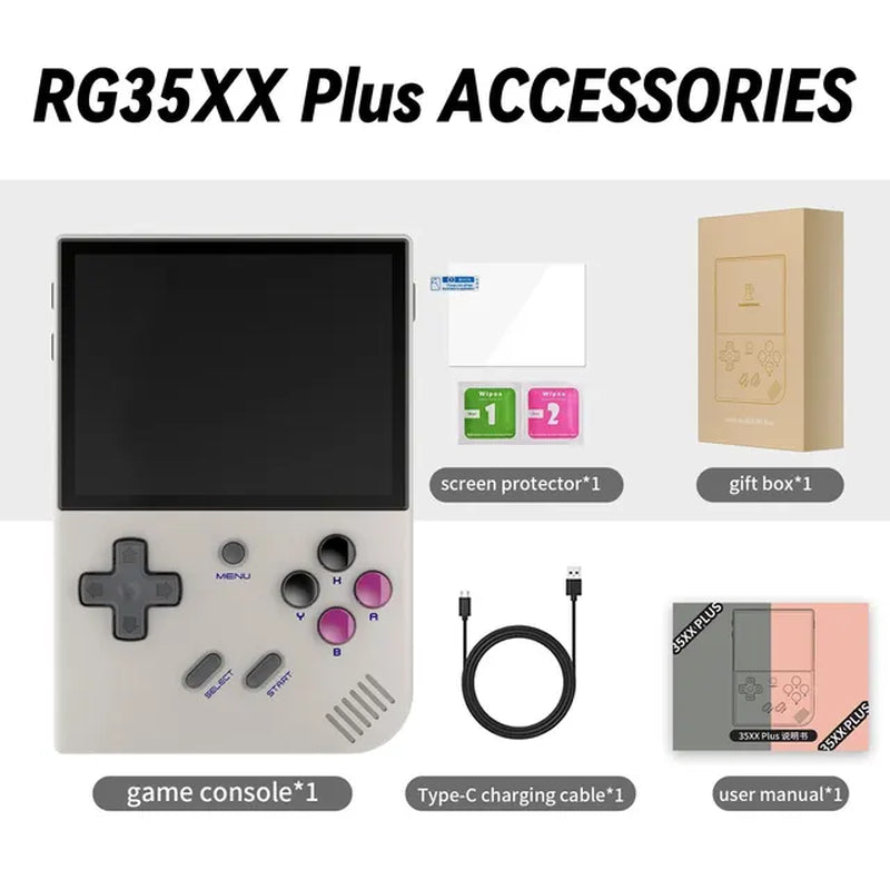 "RG35XX Plus: Retro Portable Handheld Game Console with HDMI Output and 3.5'' IPS Screen"